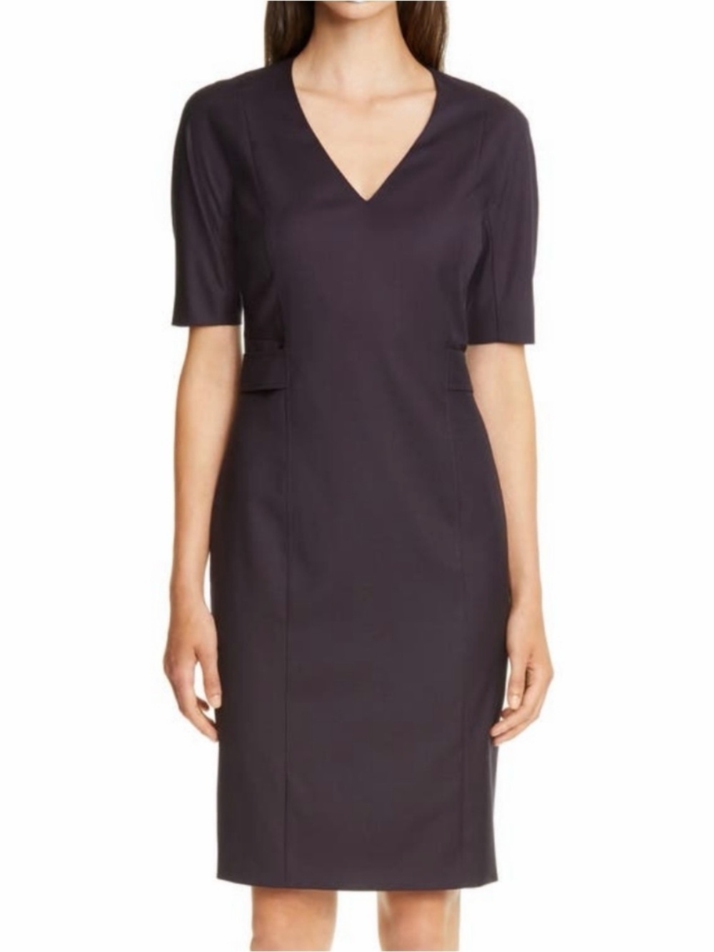 Boss Hugo Boss Dibelo V-Neck Short Sleeve Sheath Dress (Flaw)